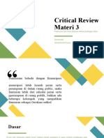 Critical Review Materi 3