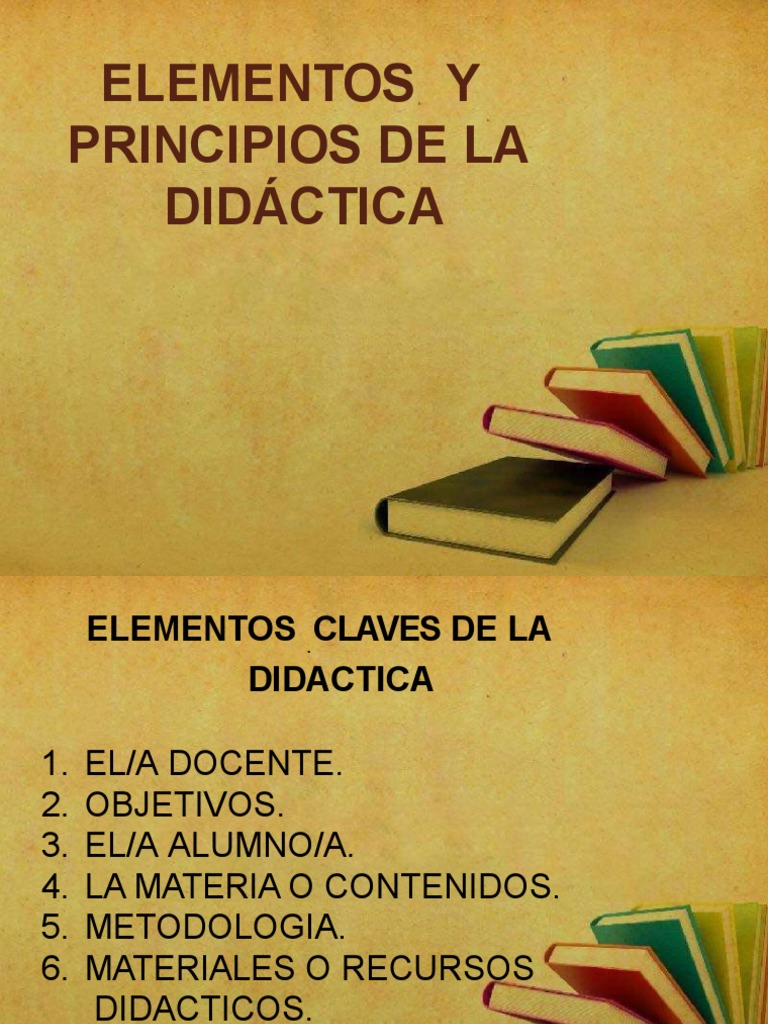 Elementos y principios de la didáctica | PDF | Aprendizaje | Evaluación