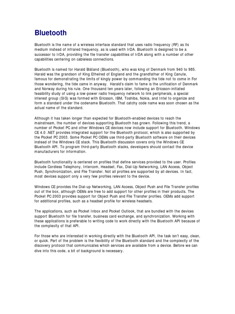 Bluetooth - Programming Microsoft Windows CE .NET - 3rd Edition ...