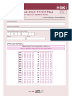 1a Avaliação Trimestral de Matemática e Artes do 1o ano do Ensino Médio