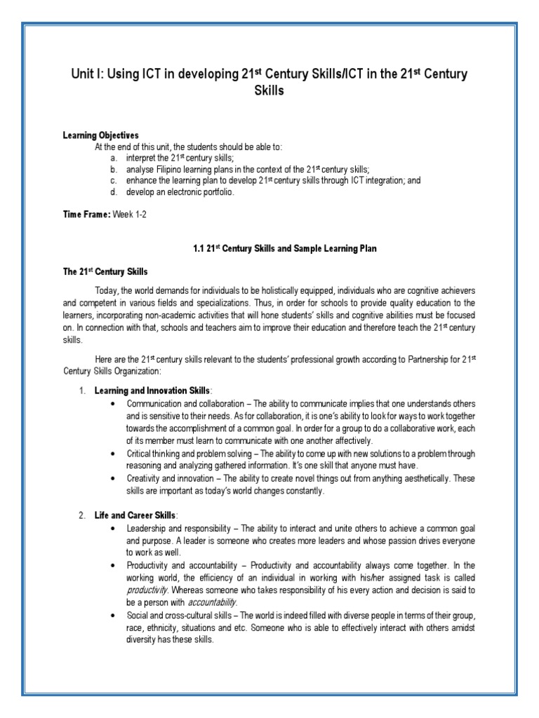 Integrating ICT for 21st Century Skills | PDF | Educational Technology ...