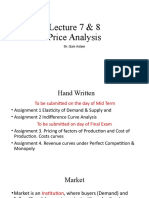 Lecture 7 & 8 Price Analysis: Dr. Qais Aslam