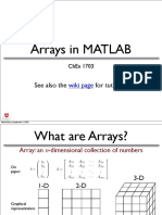 Arrays in MATLAB: See Also The For Tutorials
