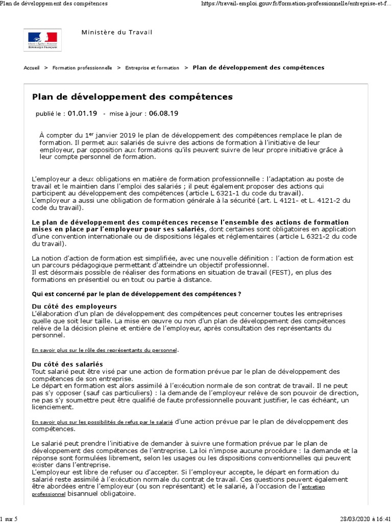 Plan de développement des compétences 2023 | PDF | Sociétés | Travail