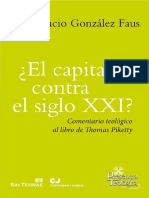 El Capital Contra El Siglo Xxi - Comentario Telógico de Thomas Piketty - José Ignacio González Faus