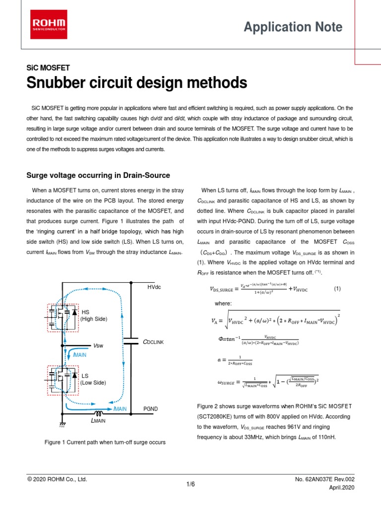 Snubber Circuit Design Methods | PDF | Passivity (Engineering) | Inductance