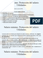 Salario mínimo. Protección del salario. Utilidades