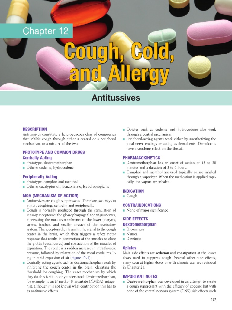 Cough, Cold, and Allergy Antitussives PDF Asthma Pharmacology