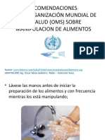 Recomendaciones Oms - Manip. Alimentos