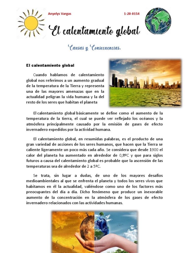 Causas y Consecuencias del Calentamiento Global | PDF | Gases de efecto ...