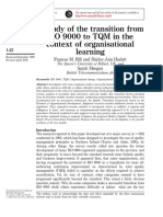 A Study of The Transition From ISO 9000 To TQM in The Context of Organisational Learning