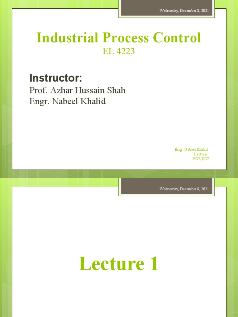 Industrial Process Control Overview | PDF | Process Control | Control ...