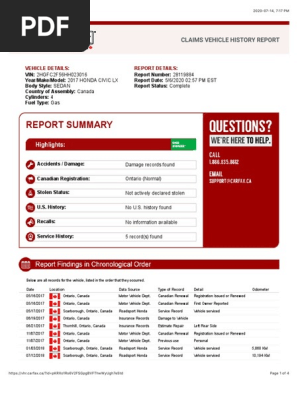 CARFAX Canada Vehicle History Reports