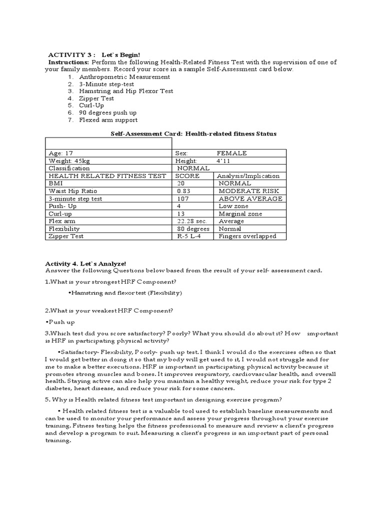 Hamstring and Flexor Test (Flexibility) | PDF | Physical Fitness ...