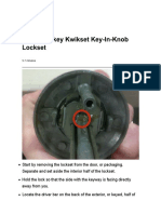 How To Re Key A Kwikset Key in Knob Lockset