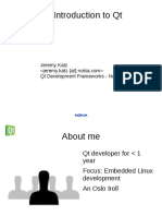 An Introduction To QT: Jeremy Katz QT Development Frameworks - Nokia