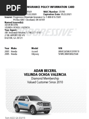 p Gr Insurance Id Card Auto