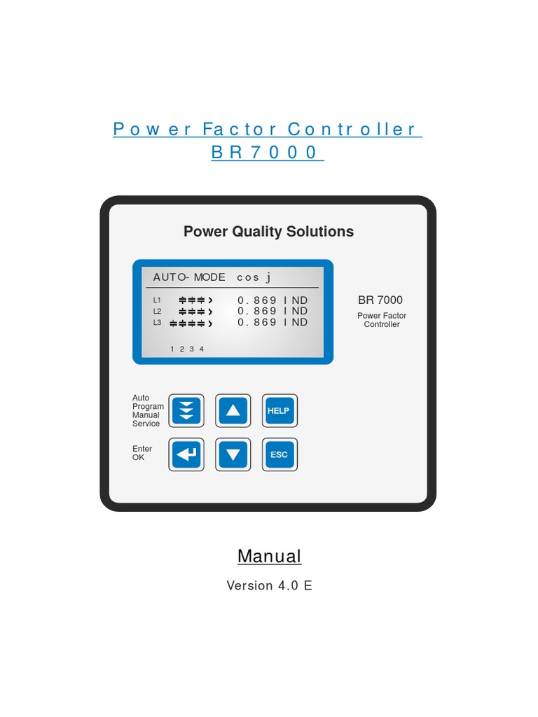 BR7000 Power Factor Controller Manual | PDF | Power Engineering ...