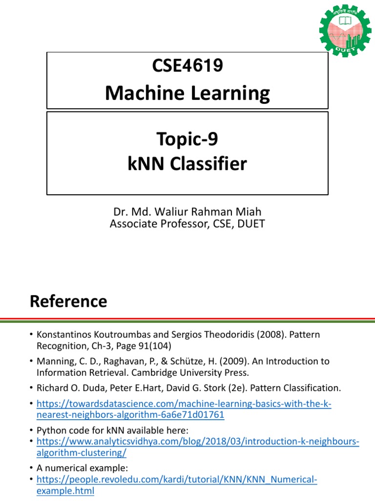 Understanding kNN Classifier in ML | PDF | Computers | Technology ...