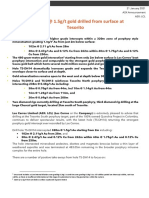 320m at 1.5g/t Gold Drilled From Surface at Tesorito: Highlights