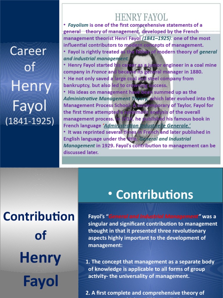 Fayol's Contributions to Modern Management Theory: A Comprehensive Look ...
