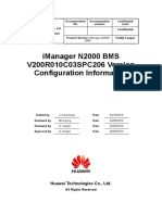 Imanager N2000 BMS V200R010C03SPC206 Version Configuration Information - Issue 1.26
