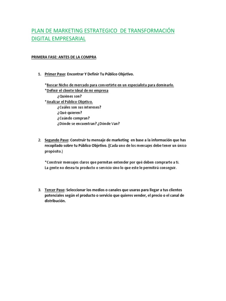 Plan de Marketing Estrategico 1F | PDF | Negocios