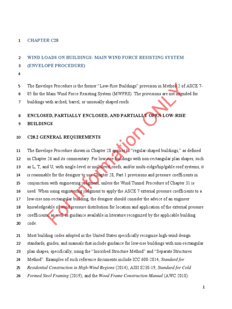 Chapter C28 Enclosed, Partially Enclosed, and Partially Open LowRise