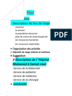 Description Du Lieu de Stage: 2-Description de L Hôpital Mohamed 6 Saniat Rmel