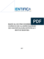 Manual de Procedimientos Clinicos Restauradora 2019 Completo