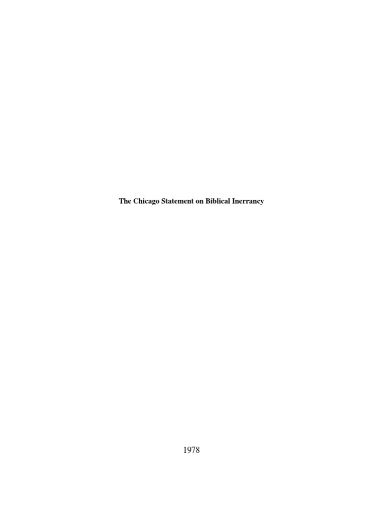 The Chicago Statement on Biblical Inerrancy: Affirming the Total Truth ...
