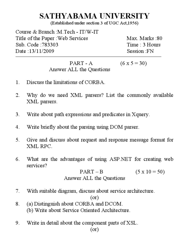 M.Tech Web Services Exam Paper Guide | PDF | Teaching Methods ...