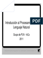 Introducción Al Procesamiento de Lenguaje Natural