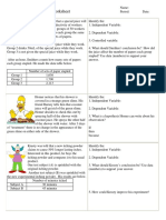 Simpsons Variables Worksheet