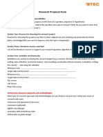 Research Proposal Form: Section One: Title, Objective, Responsibilities