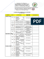 classroom calendar of activities