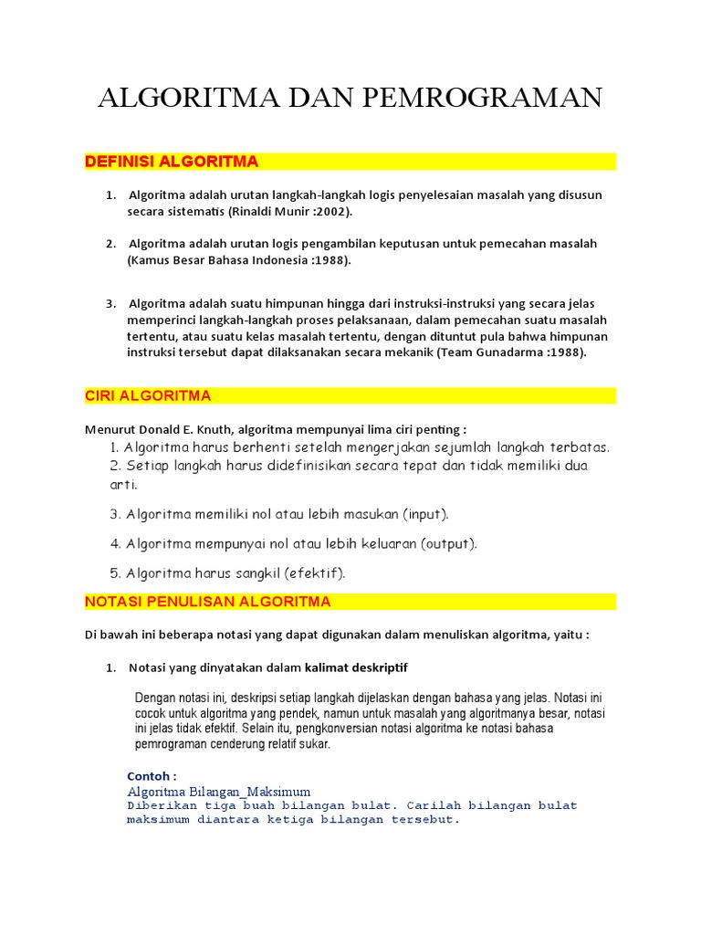 Algoritma Dan Pemrograman | PDF | Komputer | Teknologi & Rekayasa