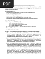 Scope of Work For Corrosion Control Survey of Pipeline