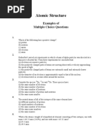 Atomic Structure: Examples of Multiple Choice Questions