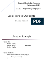 Lec 6: Intro To OOP Contd: DR Ziaul Hossain