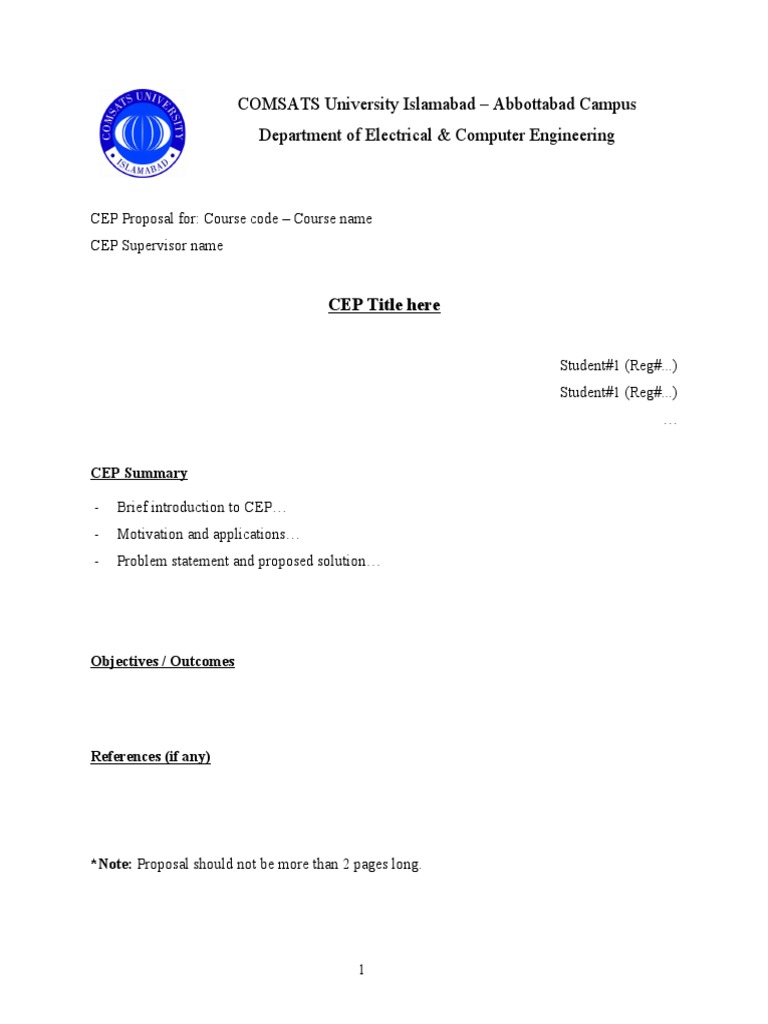 Template CEP Proposal | PDF | Technology & Engineering