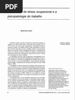 O processo do stress ocupacional e a psicopatologia do trabalho