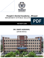 People's Dental Academy Bhopal Public Health Dentistry Work of Dr. Swati Agrawal 2018-2021