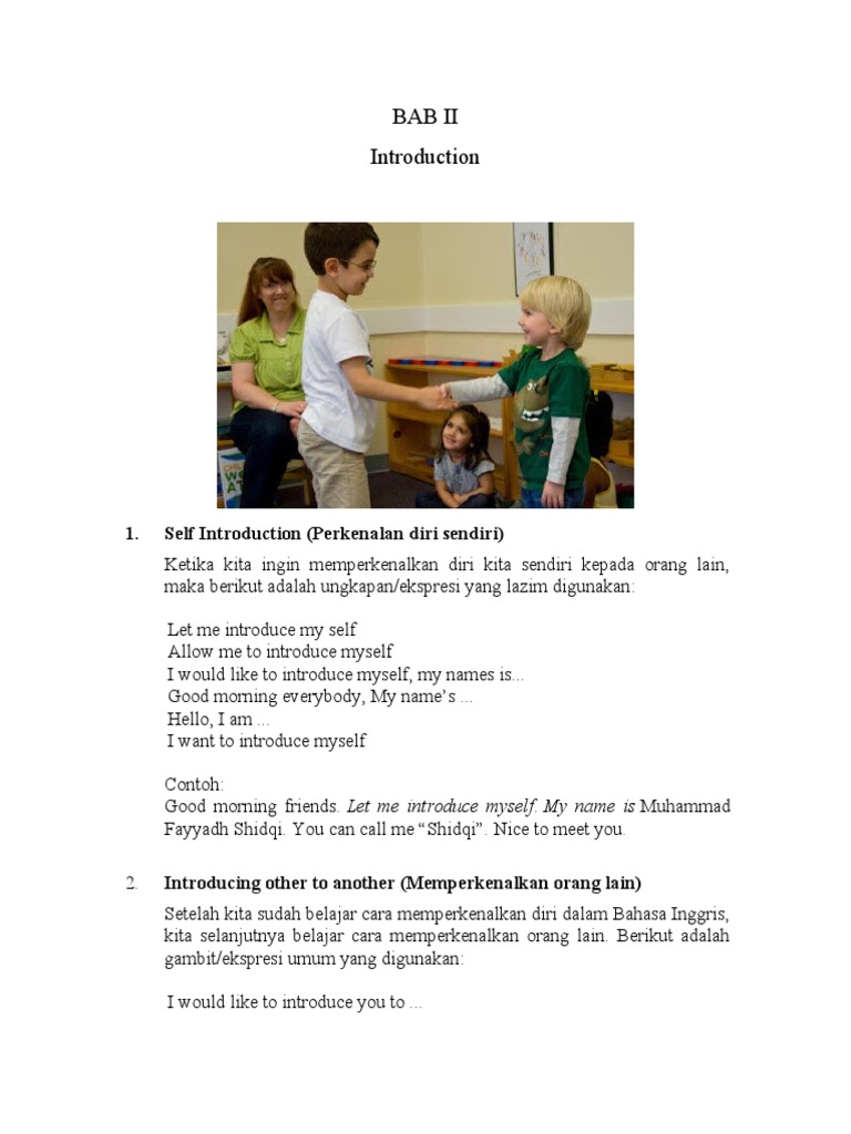 Self-Introduction in English | PDF