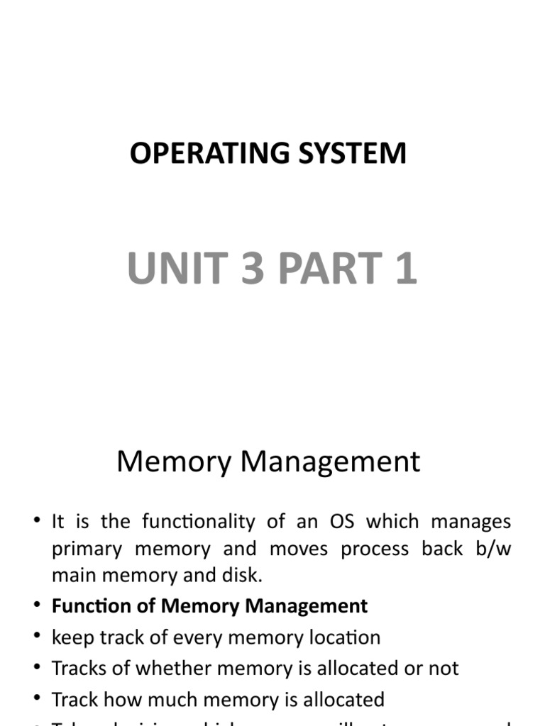 Operating System Unit 3 Part 1 | PDF | Library (Computing) | Process ...