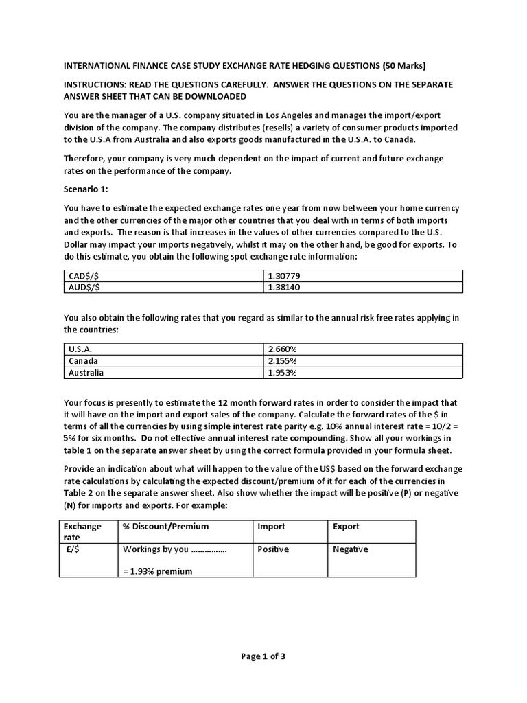 Forward Rate Calculations for Hedging | PDF | Exchange Rate | Option ...