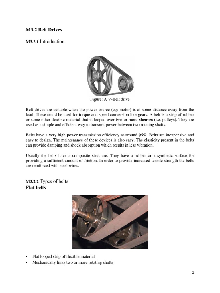 Types and Benefits of Belt Drives | PDF | Belt (Mechanical) | Machines