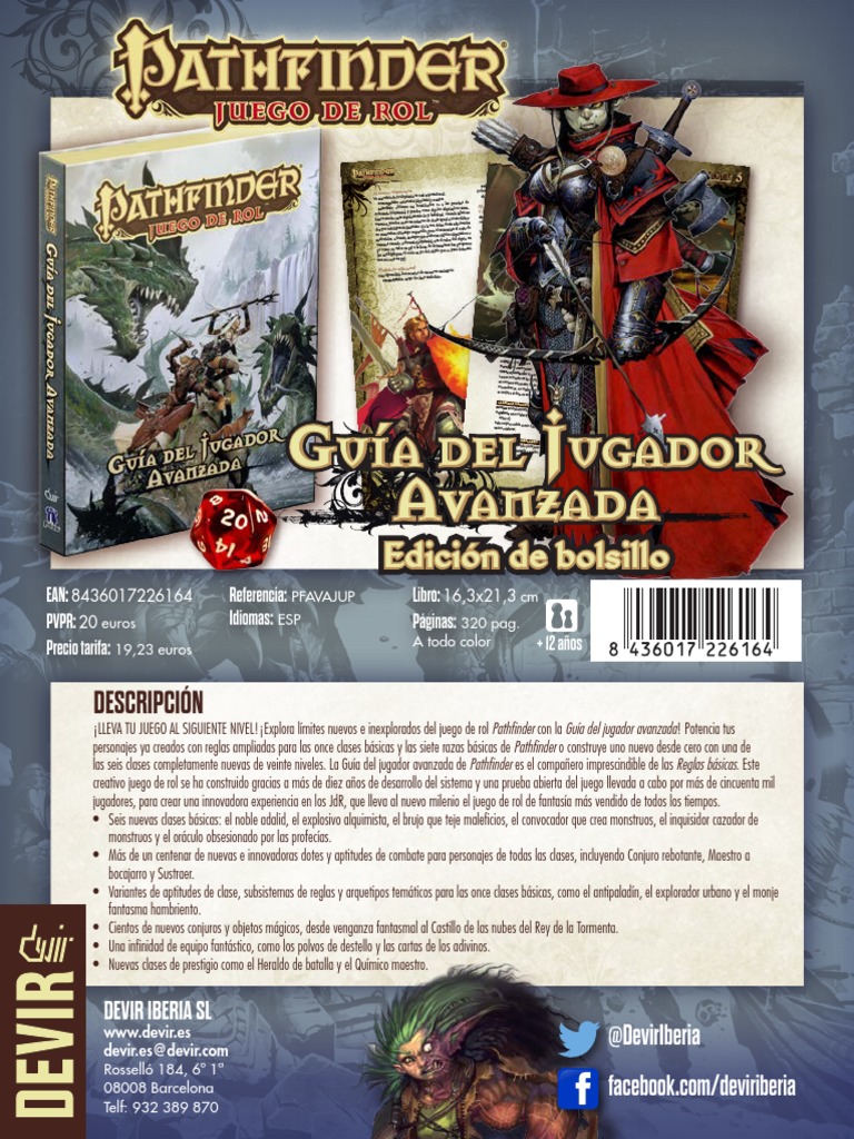 Pathfinder Guia Jugador Avanzada de Bolsillo | PDF | Juegos de rol | Ocio