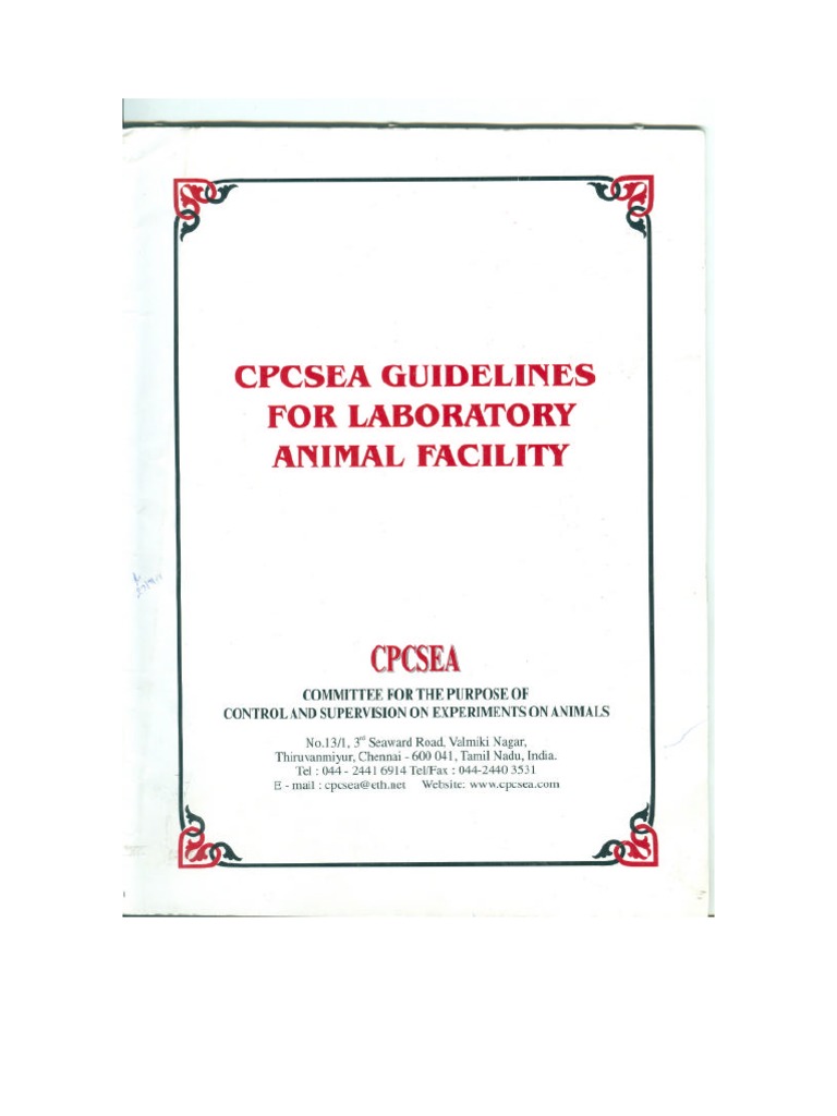 CPCSEA GUIDELINES FOR LABORATORY ANIMAL FACILITY Anesthesia Lighting