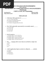 Grace College of Engineering: Department of Computer Science and Engineering Model Exam